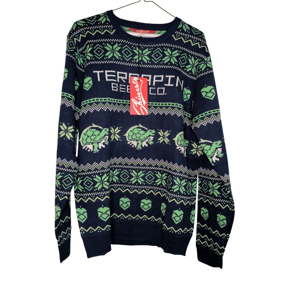Shinesty Terrapin Beer Co Ugly Christmas Holiday Sweater Medium NWT